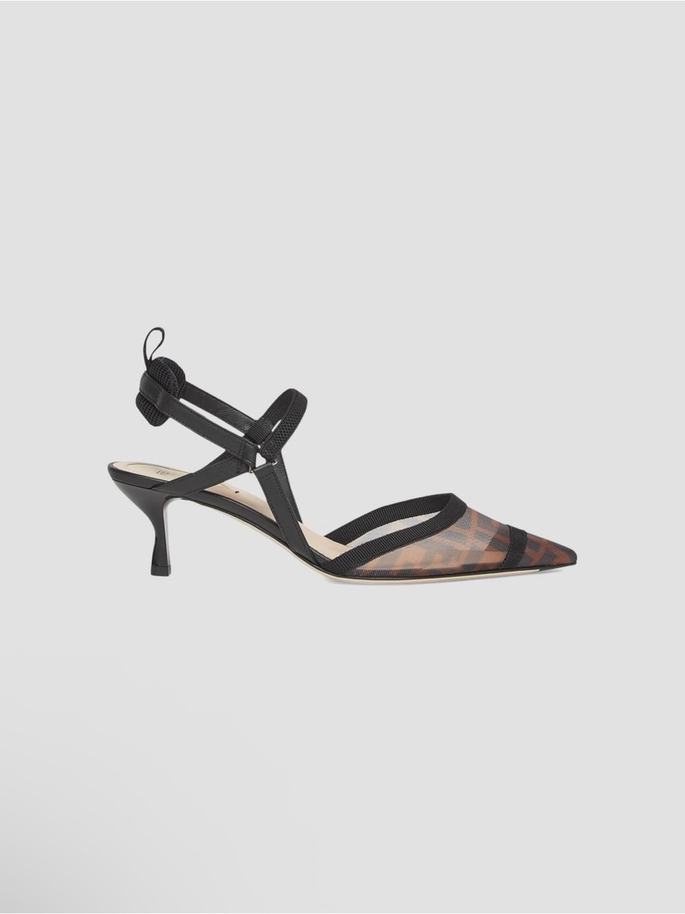 Fendi Black Colibri Lite 55mm Slingback Pump